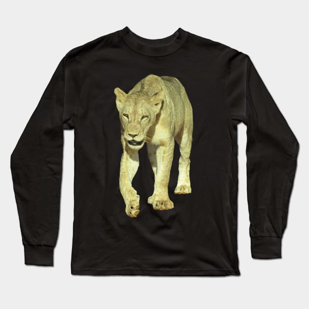 Lioness on the catwalk in Kenya / Africa Long Sleeve T-Shirt by T-SHIRTS UND MEHR